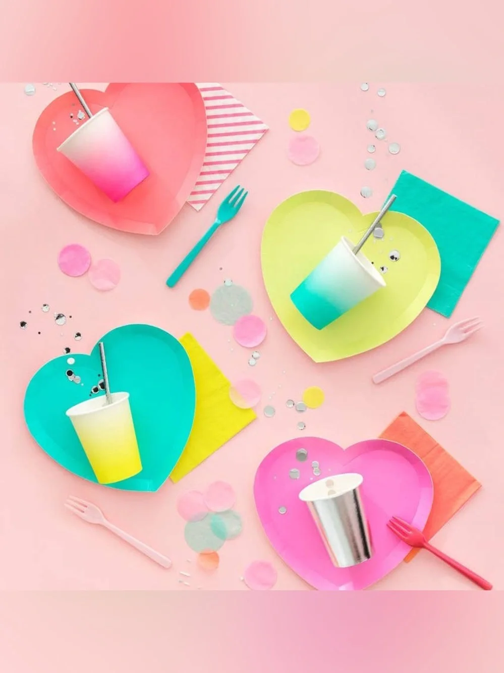 I Heart Neon Plates